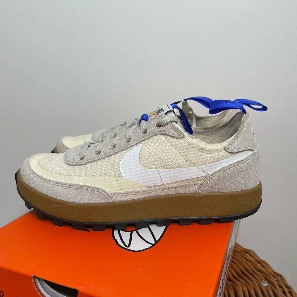 NEW Nike x Tom Sachs Nikecraft General Purpose Sneakers Shoes 7 Beige White Blue